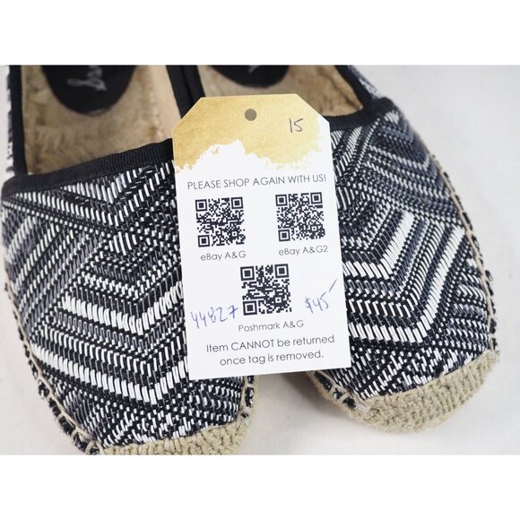 Sam Edelman Lynn 1 Black & White Geometric Espadrilles Flats, Size 6.5 (US) - Picture 10 of 10